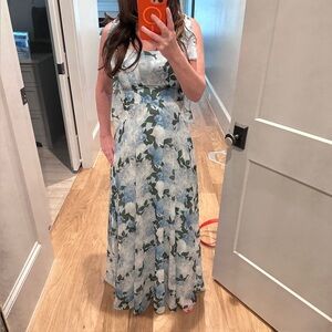 Sachin + Babi Blue and Green Floral Maxi Dress